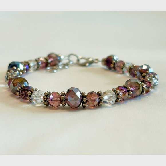 Pink & Purple Ombre Bead Bracelet - Picture 1 of 3